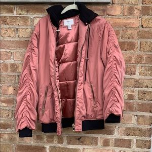 satin pink bomber jacket